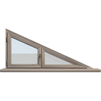 Деревянное окно – треугольник из лиственницы Модель 112 Береза
